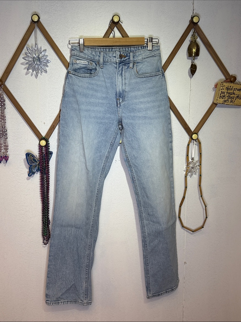 Calvin Klein Pale Blue Straight Leg Jeans